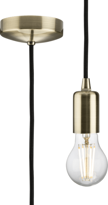 1.8m E27 Contemporary Pendant Set - Antique Brass