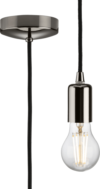 1.8m E27 Contemporary Pendant Set - Black Nickel