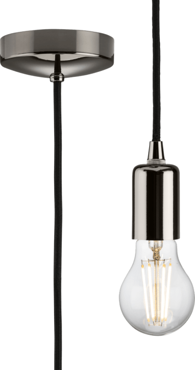 1.8m E27 Contemporary Pendant Set - Black Nickel
