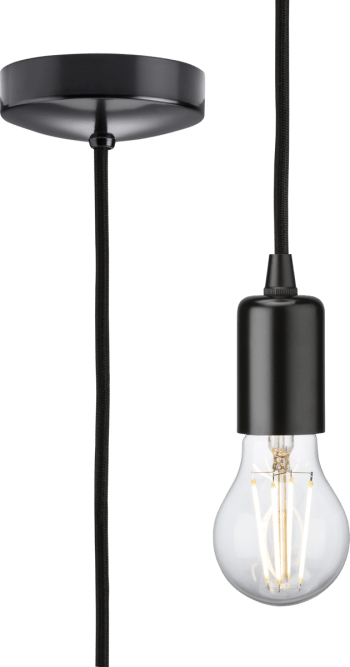 1.8m E27 Contemporary Pendant Set - Matt Black
