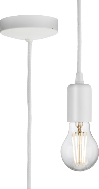 1.8m E27 Contemporary Pendant Set - Matt White
