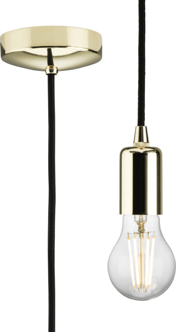 1.8m E27 Contemporary Pendant Set - Polished Brass
