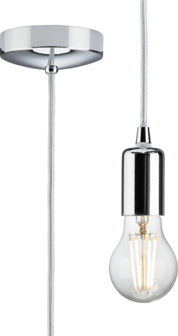 1.8m E27 Contemporary Pendant Set - Polished Chrome