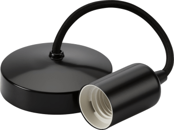 6" E27 Contemporary Pendant Set - Matt Black