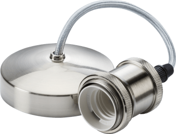 6" E27 Vintage Pendant Set - Brushed Chrome