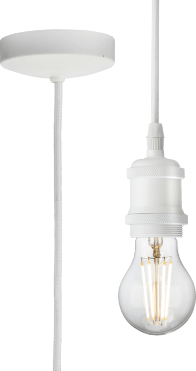 1.8m E27 Vintage Pendant Set - Matt White