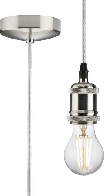 1.8m E27 Vintage Pendant Set - Polished Chrome