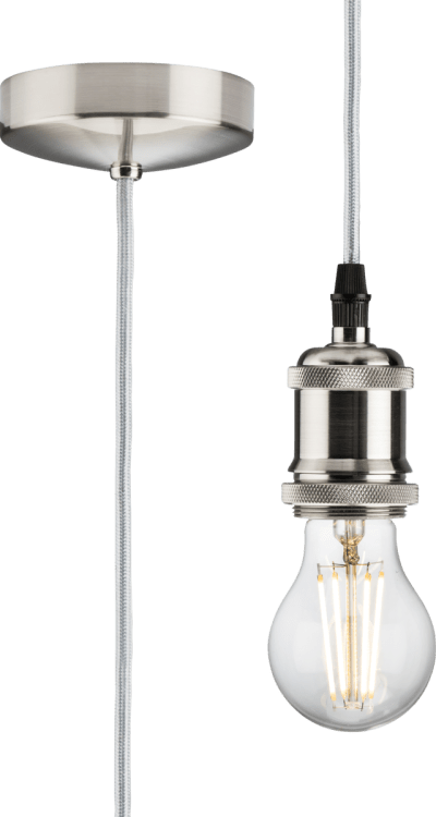 1.8m E27 Vintage Pendant Set - Polished Chrome