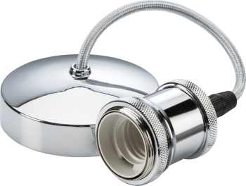6" E27 Vintage Pendant Set - Polished Chrome
