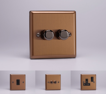 Varilight Urban Brushed Bronze Switches & Sockets - Full Range