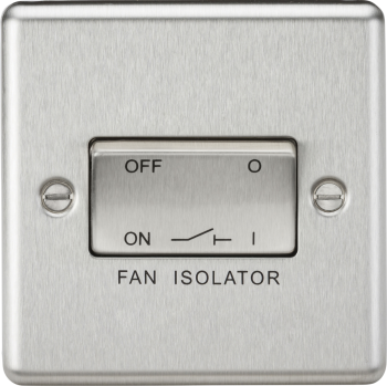 Knightsbridge Round Edge Brushed Chrome 10AX 3 Pole Fan Isolator Switch