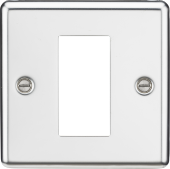 Knightsbridge Round Edge Polished Chrome 1 Gang Modular Faceplate