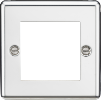 Knightsbridge Round Edge Polished Chrome 2 Gang Modular Faceplate