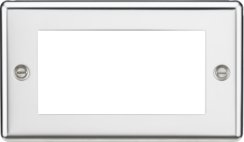 Knightsbridge Round Edge Polished Chrome 4 Gang Modular Faceplate