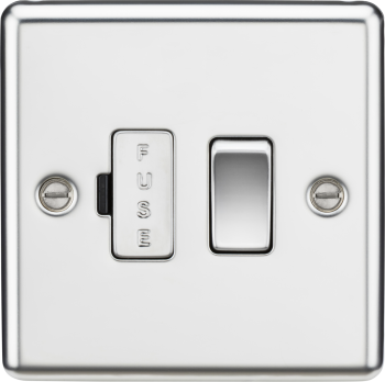 Knightsbridge Rounded Edge Polished Chrome 13A Switched Fused Spur Unit