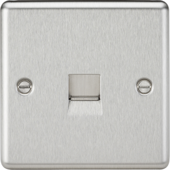 Knightsbridge Round Edge Brushed Chrome Telephone Extension Outlet