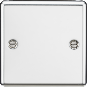 Knightsbridge Round Edge Polished Chrome Single Blanking Plate