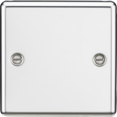 Knightsbridge Round Edge Polished Chrome Single Blanking Plate