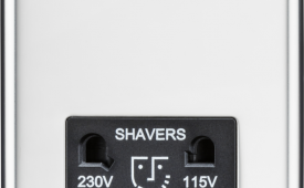 Knightsbridge Rounded Edge Polished Chrome 115/230V Dual Voltage Shaver Socket