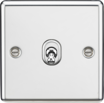 Knightsbridge Round Edge Polished Chrome 1 Gang 10AX 2 Way Toggle Switch
