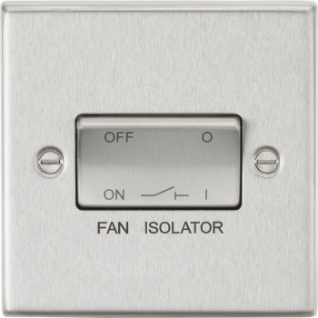 Knightsbridge Raised Square Edge Brushed Chrome 10AX 3 Pole Fan Isolator Switch
