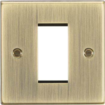 Knightsbridge Square Edge Antique Brass 1 Gang Modular Faceplate