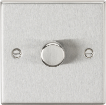 Knightsbridge Polished Chrome 1 Gang 2-Way 10-200W (5-150W LED) Trailing Edge Dimmer