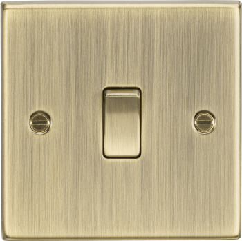 Knightsbridge Square Edge Antique Brass 10AX 1 Gang 2-Way Plate Switch