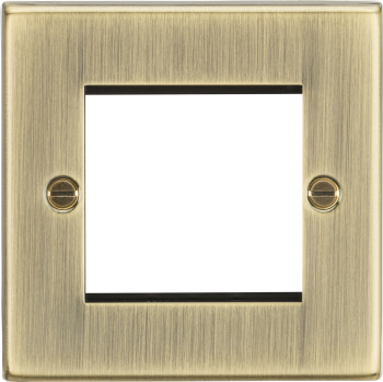Knightsbridge Square Edge Antique Brass 2 Gang Modular Faceplate
