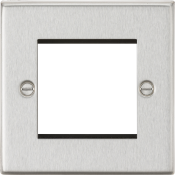 Knightsbridge Square Edge Polished Chrome 2 Gang Modular Faceplate