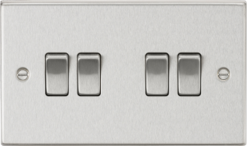 Knightsbridge Polished Chrome 10AX 4 Gang 2-Way Plate Switch