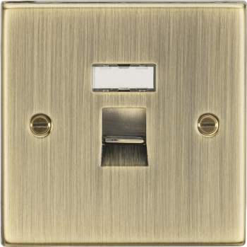 Knightsbridge Square Edge Antique Brass RJ45 Network Outlet
