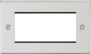 Knightsbridge Square Edge Polished Chrome 4 Gang Modular Faceplate