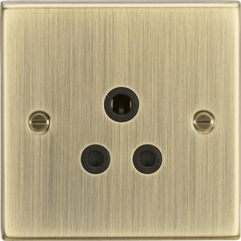 Knightsbridge Square Edge Antique Brass 5A Unswitched Socket