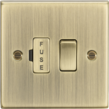 Knightsbridge Square Edge Antique Brass 13A Switched Fused Spur Unit