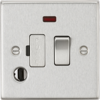 Knightsbridge Polished Chrome 13A Switched Fused Spur Unit with Neon & Flex Outlet