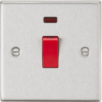 Knightsbridge Polished Chrome 45A DP Single Cooker Switch with Neon