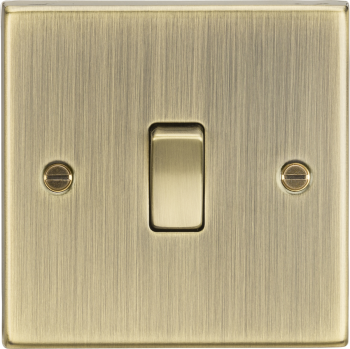 Knightsbridge Square Edge Antique Brass 20A 1 Gang DP Switch