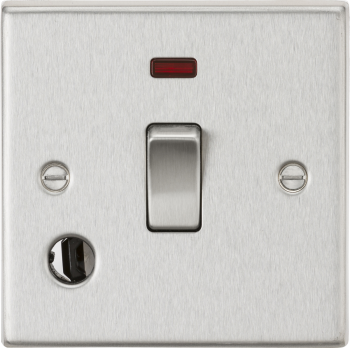 Knightsbridge Polished Chrome 20A 1 Gang DP Switch with Neon & Flex Outlet