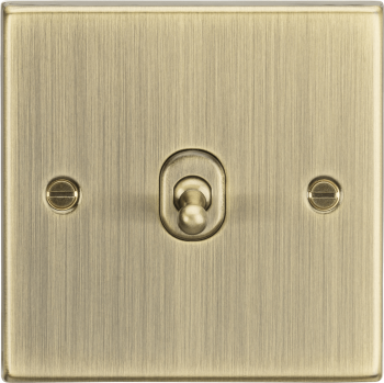Knightsbridge Square Edge Antique Brass 10AX 1 Gang 2 Way Toggle Switch