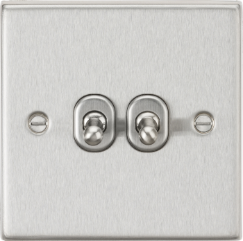 Knightsbridge Polished Chrome 10AX 2 Gang 2-Way Toggle Switch