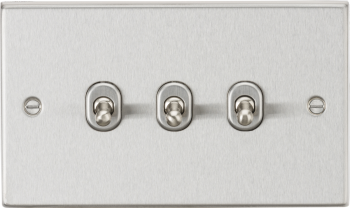 Knightsbridge Polished Chrome 10AX 3 Gang 2-Way Toggle Switch