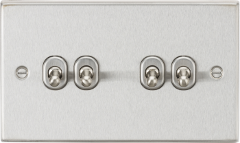 Knightsbridge Polished Chrome 10AX 4 Gang 2-Way Toggle Switch