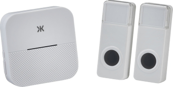 Wireless plug in dual entrance door chime system - white