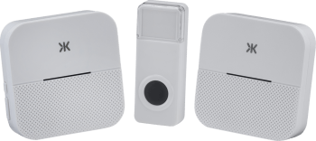 Wireless plug in dual receiver door chime system - white