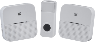 Wireless plug in dual receiver door chime system - white