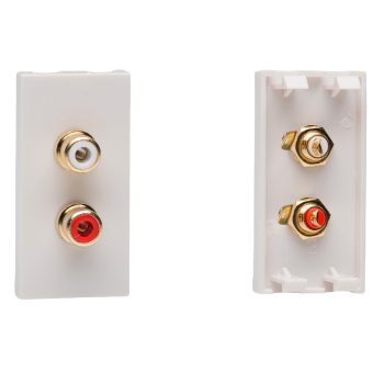 Varilight White Double Phono (RCA) Socket, Female (1 DataGrid Space)