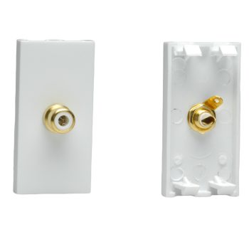 Varilight White Single Phono (RCA) Socket, Female (1 DataGrid Space) Module