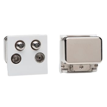 Varilight White Quadplex Module TV/Sat/FM (+DAB) (2 DataGrid Spaces)
