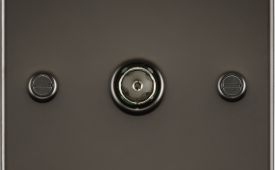Knightsbridge Flat Plate Gunmetal TV Outlet (non-isolated)
